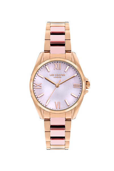Lee Cooper Kadın Saati, Sedef Kadran, Rose Gold Kasa, Rose Gold Kordon, Quart...