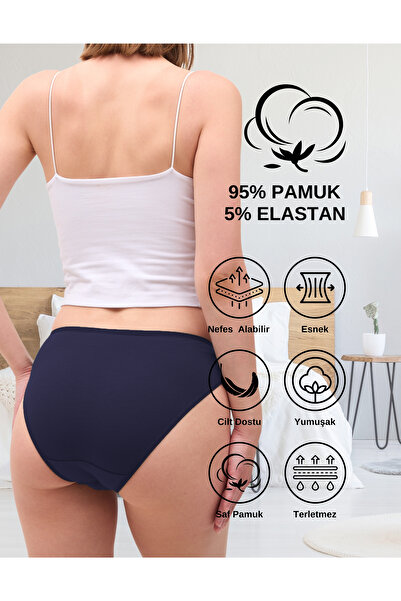 ALYA UNDERWEAR Γυναικεία βαμβακερά πολύχρωμα Bato / Hipster Slip εσώρουχα - Claret Red, Navy Blue, Μαύρο, Πράσινο, Indigo 5 Pack