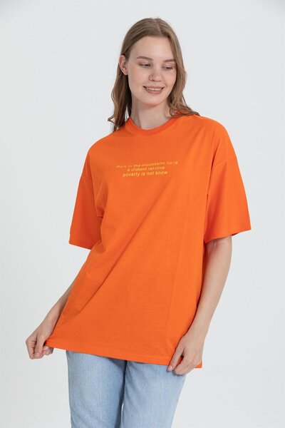 Rocqerx R-5724 Велосипедний комір Панда з принтом Oversize T-shirt