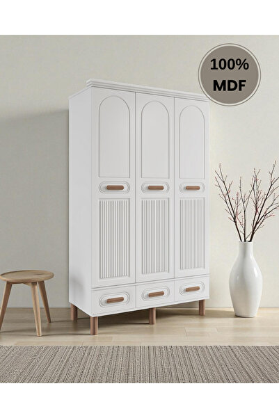 Home Comiet Perry 3 Kapaklı MDF Çekmeceli Gardırop