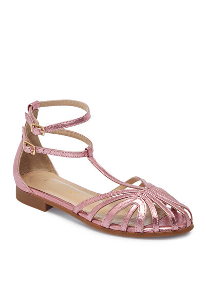 Tergan Pembe Hakiki Deri Kadın Sandalet - K25Y1SN67789-J91
