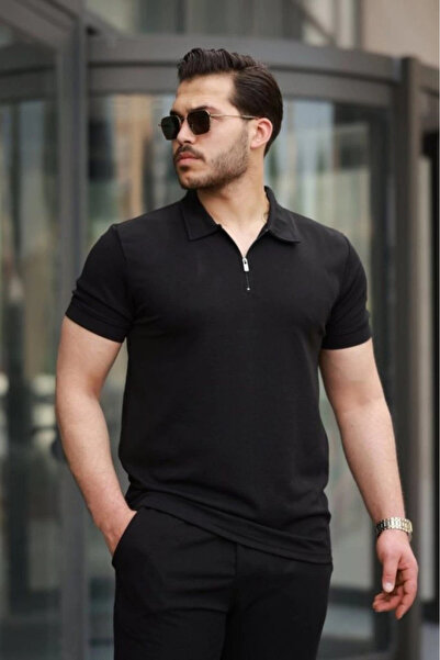 Wear Up Men's Short Sleeve Front Zipper Janjan Crepe Blouse and Trousers Double Suit