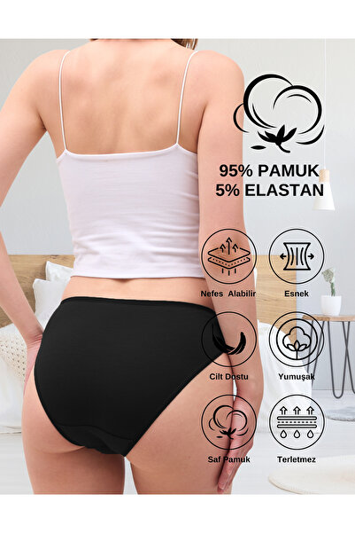 ALYA UNDERWEAR Kadın Pamuklu Renkli Bato / Hipster Slip Külot - Çok Renkli - 10'lu Paket