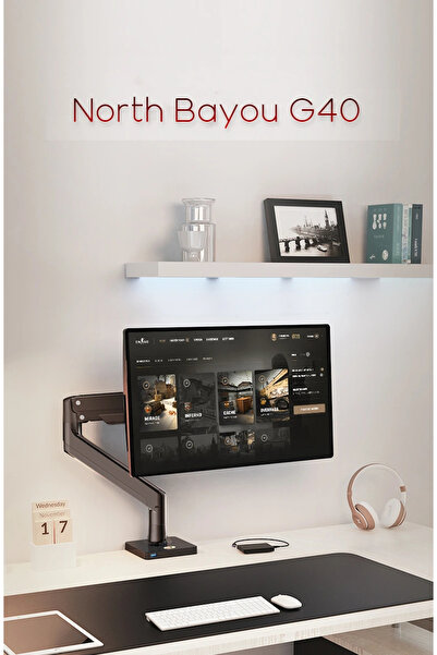 DailyTech North Bayou Nb G45 Gaz Yay Kolu 27-40 Inç Ekran Masaüstü Monitör Tutucu 360 Döndürmek 3-12kg