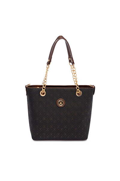 Tergan Bronz Print Kadın Omuz Çantası - S1WPR0000801-R7P