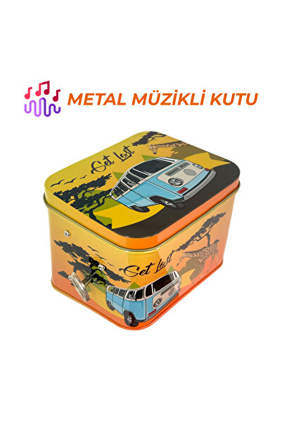 mystylee Get Lost Metal Müzikli Kutu | Kurmalı Retro Seyahat Temalı Dekoratif...