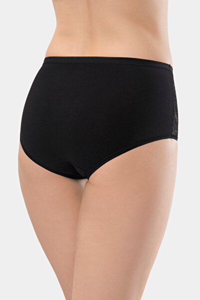 TÜREN Women's Lycra Lace Panties (Pack of 2) 279/Black