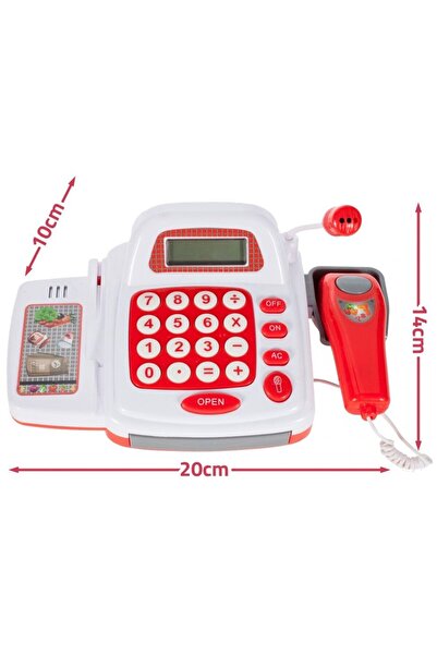 SOLTOY Casa de marcat cu cos de cumparaturi si display electronic, sertar, microfon, scanner de produse