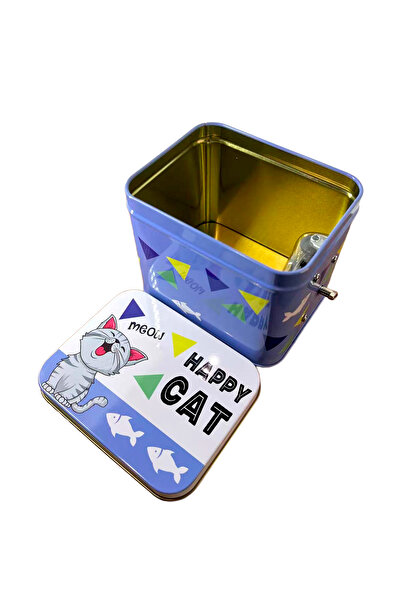 mystylee Happy Cat Metal Music Box | Wind-Up Cute Cat Themed Decorative Gift Box 10.5X8.5X9 cm