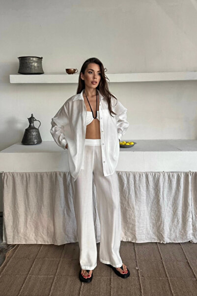 NOİR & GOLD Shirt - Pants Suit - White