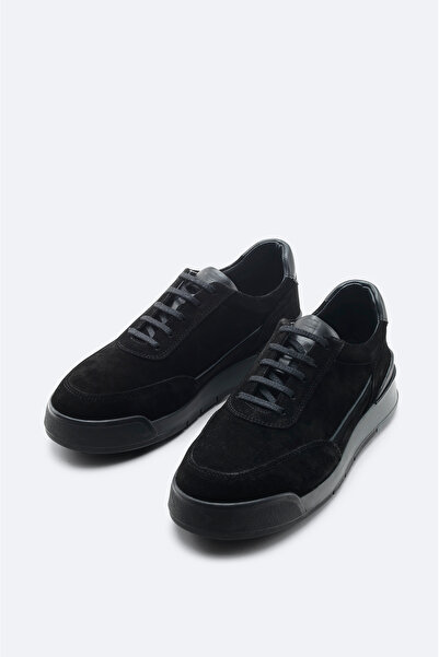 Avva Erkek Siyah Süet Karışımlı Esnek Taban Hafif Casual Ayakkabı A42Y8009