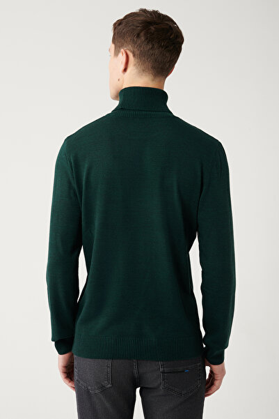 Avva Men's Green Basic Sweater E005002