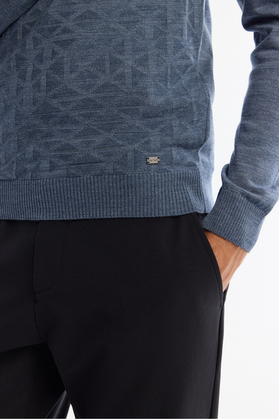 Avva Чоловічий светр з індіго-текстурою Basic E005110