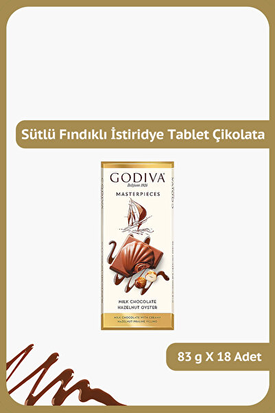 Godiva MASTERPIECES Fındık Dolgulu Sütlü Tablet İstiridye Çikolata - 83 gram ...