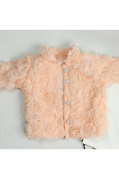 bebegci Rose Detailed T-Shirt, Jacket and Skirt 3-Piece Girl's Set