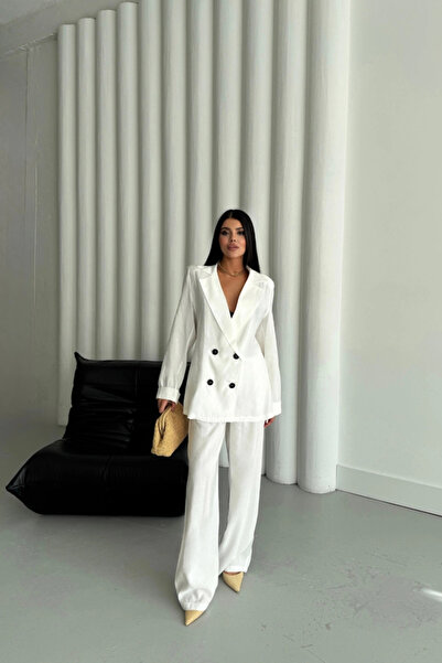 DEAG Oda 4 Düğe Atariz Ceket Pantoon Taki White