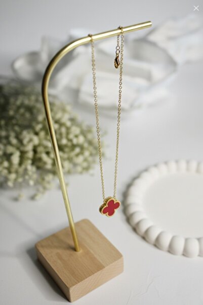 GLOW LUXE 316L Steel Red Color Stainless Stylish Design Necklace