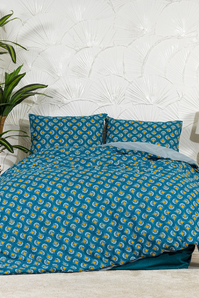 Elart Castor Duvet Cover Set King Size (240X220 cm) Green