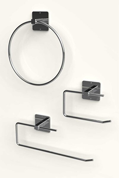 KARTEYA Yapışkanlı Gümüş Rulo Havluluk Wc Kağıtlık ve Çember Havluluk Banyo M...