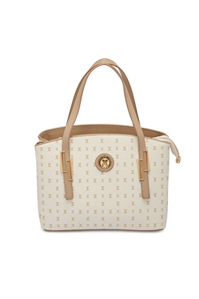 Tergan Bej Print Kadın Omuz Çantası - S1WPR0000805-U4A