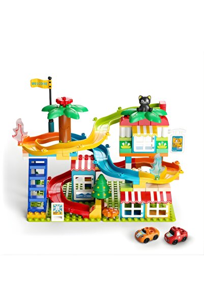 KentOyuncaK مكعبات بناء كبيرة 116 قطعة - قطار الملاهي في الغابة