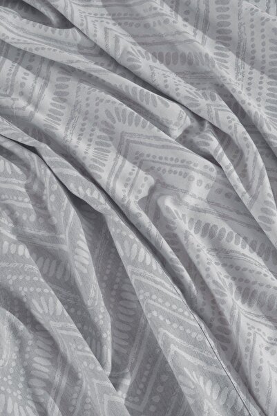 Elart Petra Yatak Örtüsü Takımı Çift Kişilik Keten Görünümlü 3 Parça (240x230 cm) Gri