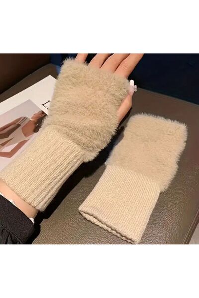 Dgt Luxury قفازات دافئة، غير قابلة للانزلاق، منتفخة، بدون أصابع