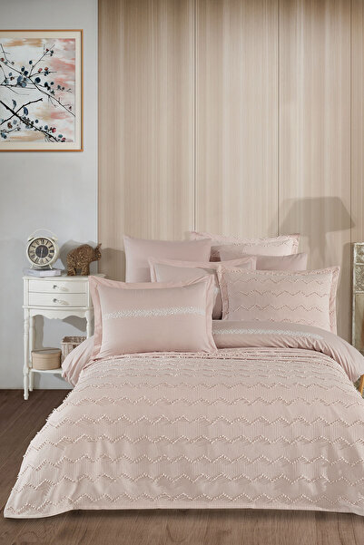 Elart Bedding Set with Pearl Duvet Cover 7 Pieces Ecru