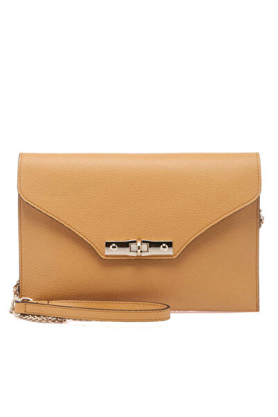 Tergan Sarı Hakiki Deri Kadın Çapraz Askılı Çanta - S24Y1BC79475-H28