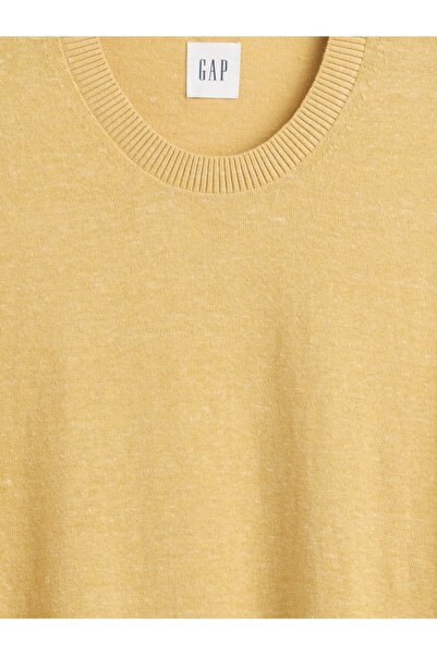 GAP Erkek Sarı Bisiklet Yaka Kazak