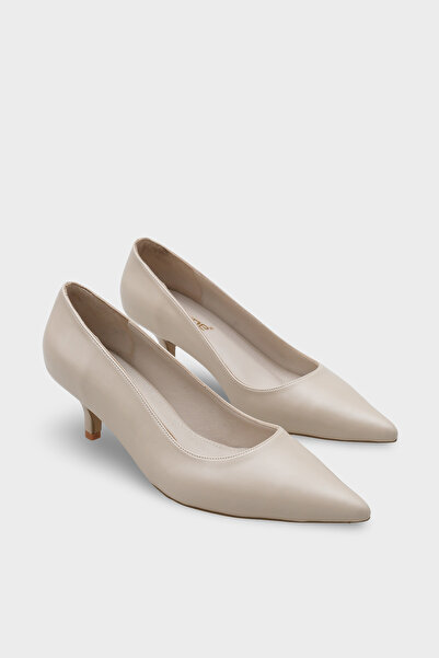 Capone Outfitters Veronica Mid-Heeled Pointed Toe Genuine Leather Lining Women's Stiletto