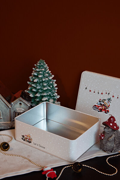 Sarkap Home Let It Snow Dikdörtgen Dekoratif Metal Saklama Kutusu - Araba Model