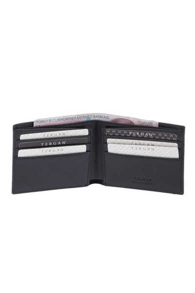 Tergan Black Genuine Leather Men's Wallet - S1Ce00001661-B06