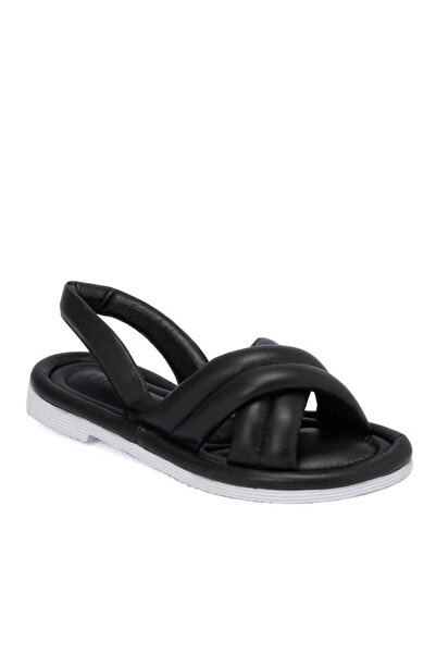 Tergan Siyah Hakiki Deri Kadın Sandalet - K24Y1SN67414-A23