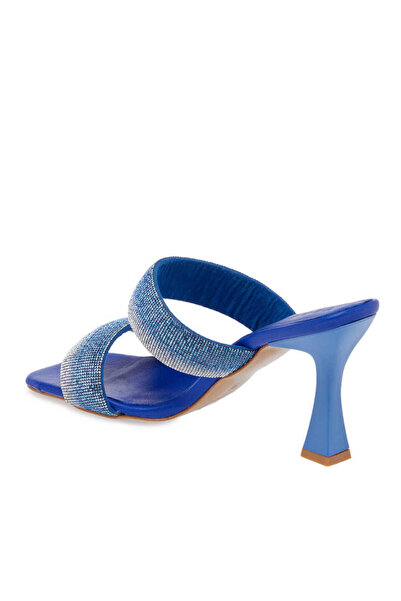 Tergan Mavi Deri-Vegan Kadın Terlik - K24Y1TR67431-V12