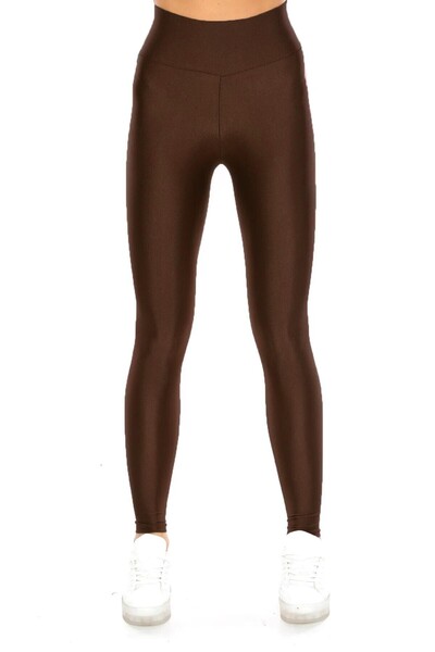 Alışveriş Sokağı Yüksek Bel Parlak Disco Tayt | Disko Tayt