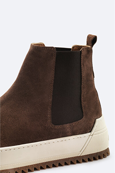 Avva Erkek Kahverengi %100 Süet Esnek Taban Hafif Chelsea Bot B008009