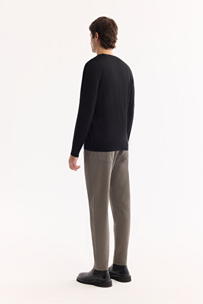 Avva Pulover B pentru bărbați, negru, cu decolteu, din lână 005013