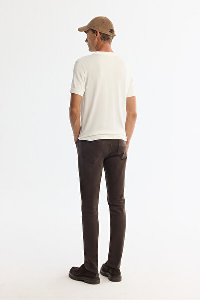 Avva Ανδρικό μπλουζάκι με κοντό μανίκι εκρού με κοντό μανίκι πλεκτό μπλουζάκι κανονικής εφαρμογής B005025