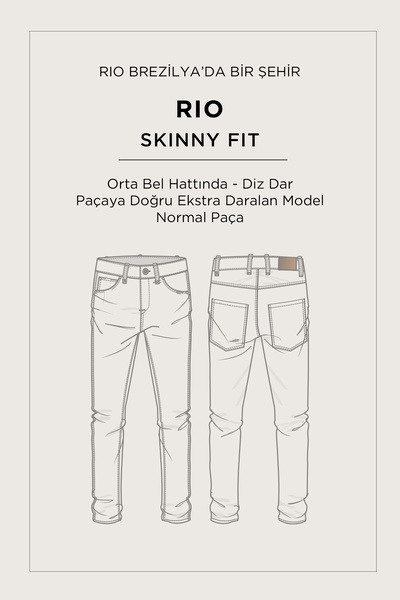 Avva Чоловічі темно-сині джинси Rio Skinny Fit з ефектом потертості, що піддаються пранню B003510