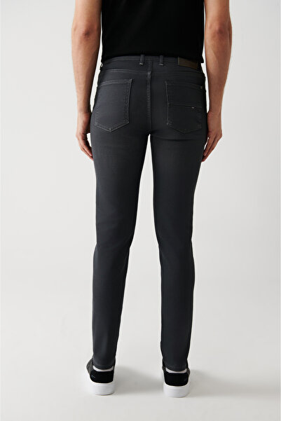 Avva Men's Anthracite Antique Washed Coated Jeans B 003516