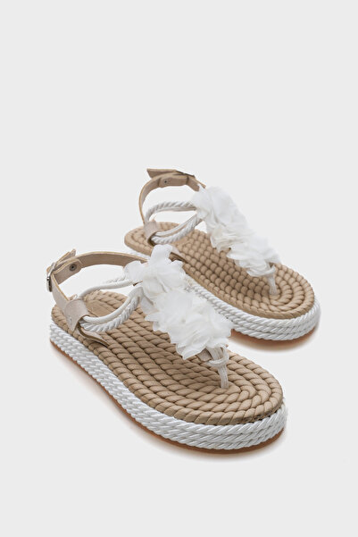 Capone Outfitters Cornelia Straw Flip Flops Floral Women's Sandals