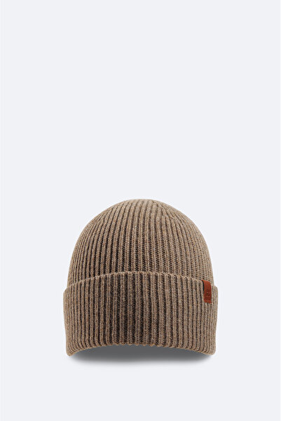 Avva Men's Mink Wool Logo Ribbed Beret B 009200