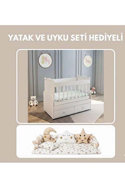 BANANA BABY SOFT YATAK VE UYKUSETİ HEDİYELİ ANNEYANI SALLANIR İKİ ÇEKMECELİ 6...