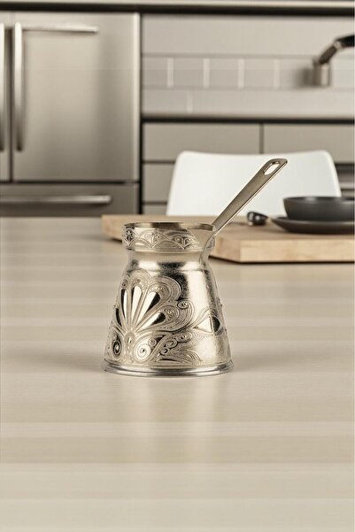 ArnaBella Cezpot Oyster Patterned Cast Iron Coffee Pot Large Size for 6 People - Compatible with Induction Cookers 450 ml