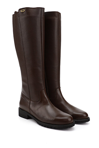 GÖNDERİ(R) Γυναικείες/Κοριτσίστικες μπότες από γνήσιο δέρμα με φερμουάρ από καουτσούκ με φερμουάρ