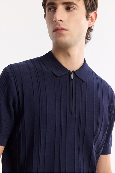 Avva Чоловіча темно-синя поло-футболка з коміром Rayon Triko Regular Fit T-Shirt A51Y5046