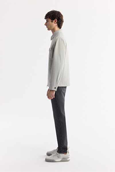 Avva Palton pentru bărbați, gri, cu guler clasic, hidrofug, din material tehnic bi-stretch, sezonier, cu croială normală A51Y6051