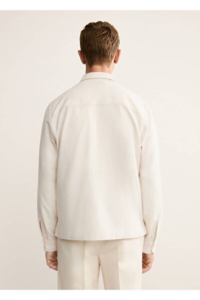 MANGO Man Cepli %100 pamuklu gömlek ceket
