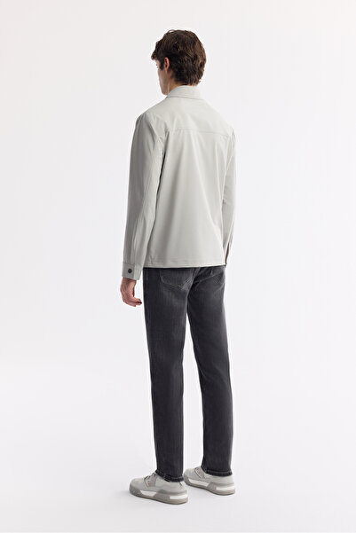 Avva Palton pentru bărbați, gri, cu guler clasic, hidrofug, din material tehnic bi-stretch, sezonier, cu croială normală A51Y6051